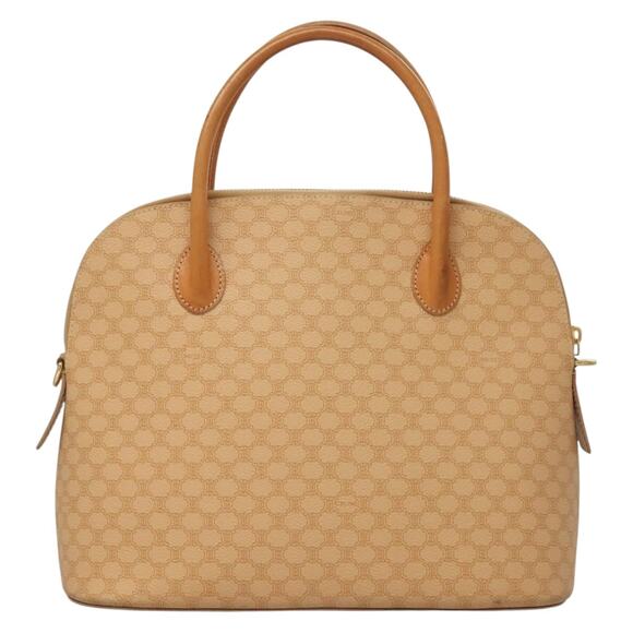 CELINE Macadam Canvas Hand Bag Pvc Leather Beige - Picture 3 of 13